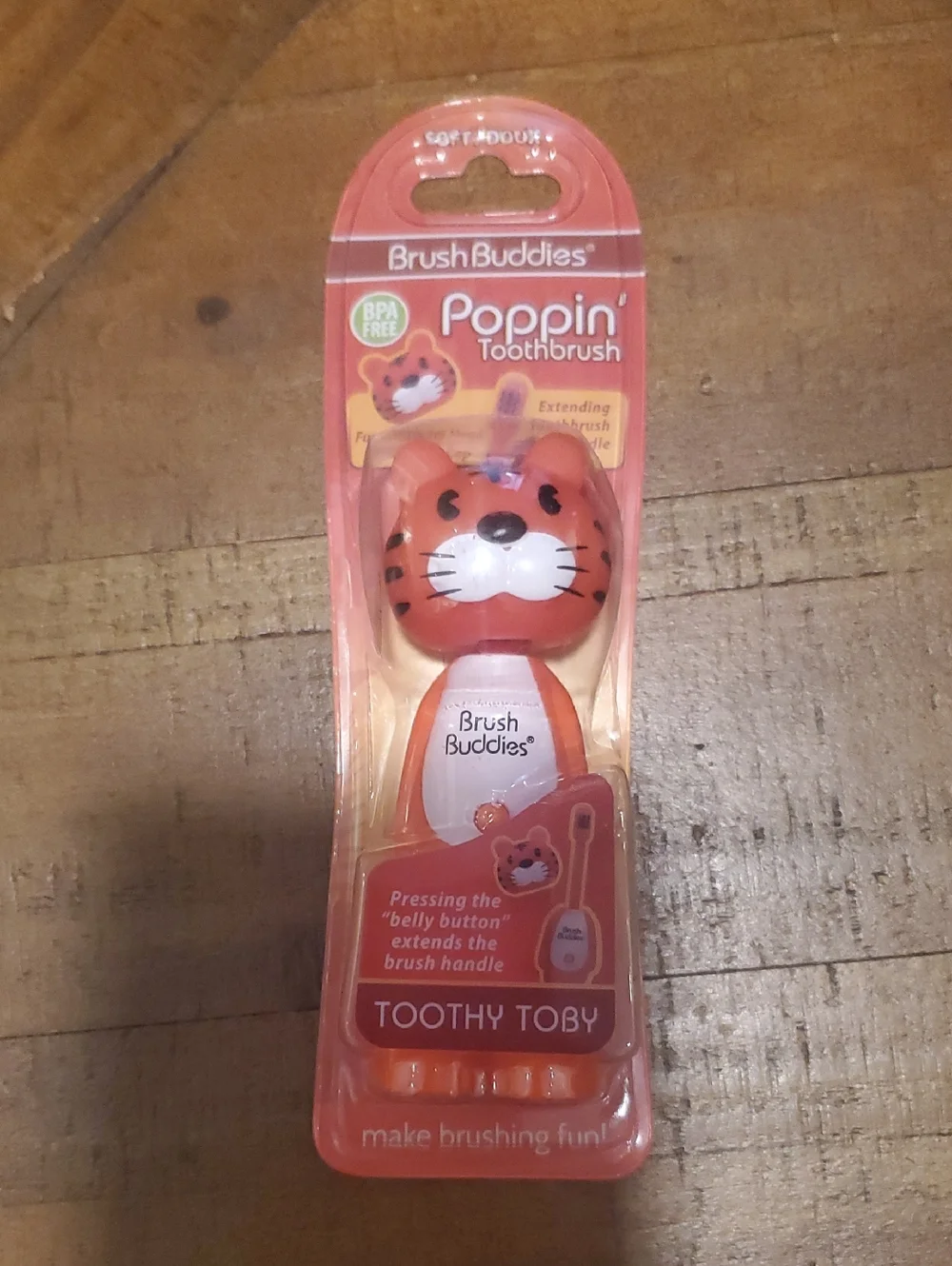 Poppin' Toothy Toby Kids Toothbrush - Orange